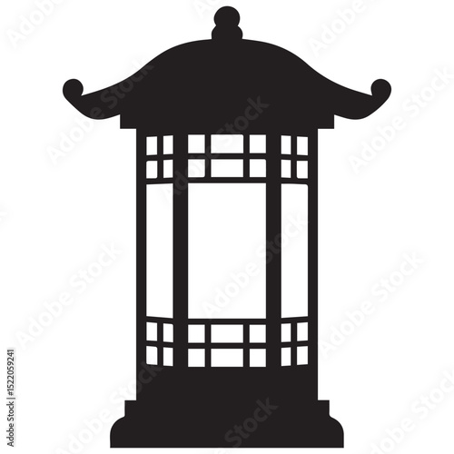 Peaceful Lantern Silhouette vector design,