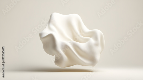 Abstract white sculpture featured in minimalist studio 3d art contemporary design soft lighting modern aesthetics