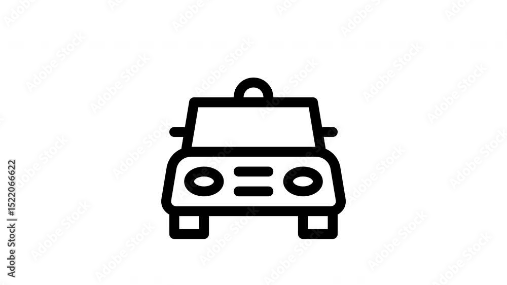 police car minimalist stroke animation police car minimalist stroke animation