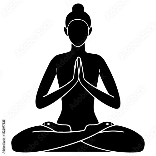 silhouette of a woman meditating
