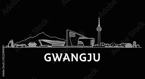 Gwangju City Skyline with White.