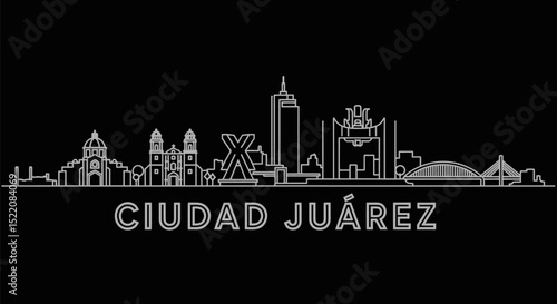 Jurez City Skyline Outline.