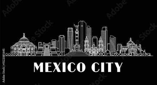 Mexico City Skyline Urban Landscape.
