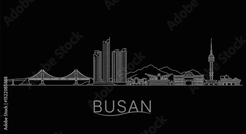 Busan with South Korea Skyline.