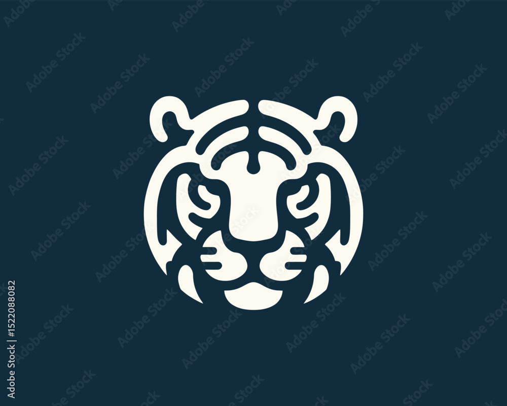 Fototapeta premium Tiger head silhouette logo for modern branding