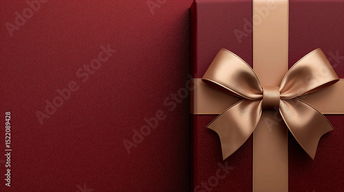 A burgundy gift box Gift Box with soft champagne Ribbon