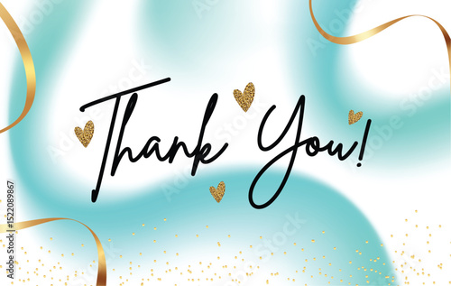 Thank you card clipart design. Thank you greeting text and calligraphy clip art in abstract background for thanksgiving and gratitude card template vector illustration. 
