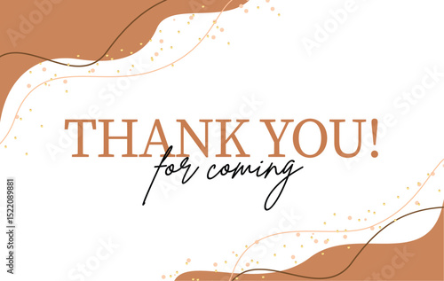 Thank you appreciation card clipart design. Thank you for coming text and calligraphy clip art in abstract background for greeting, thanksgiving and appreciation template vector illustration. 
