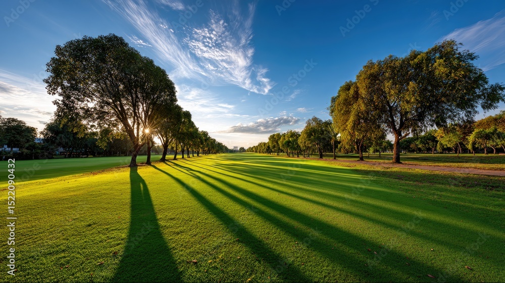 Obraz premium Golden hour golf course scene