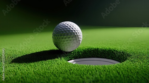 Golf ball entering hole
