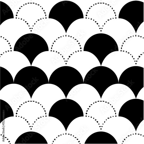 シームレスな日本の和柄伝統柄-青海波