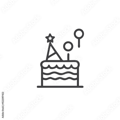 Birthday Party Celebration icon for invitations, event websites, greeting cards, festive blogs, party design, social media, presentations