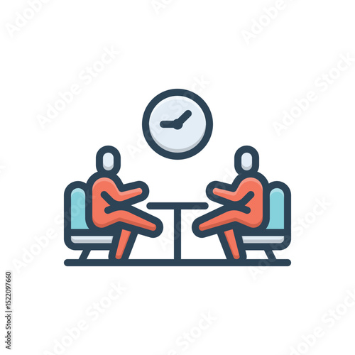 Color illustration icon for interview
