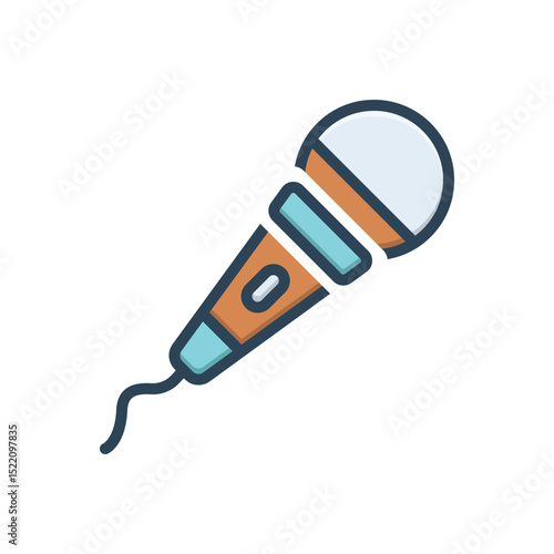 Color illustration icon for mike