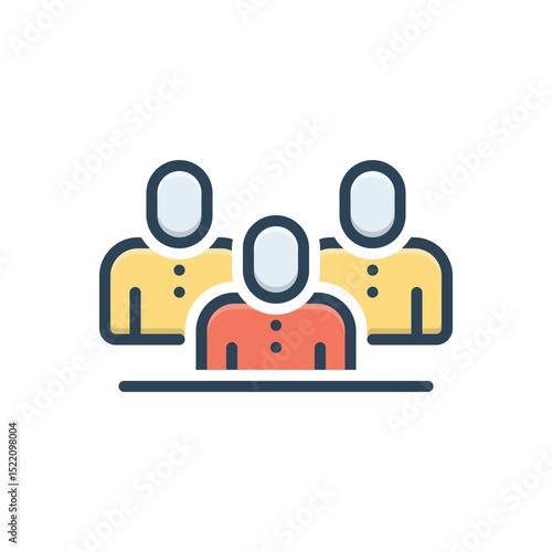 Color illustration icon for people