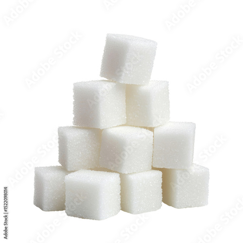 Pyramid of white sugar cubes stacked neatly, showcasing their crystalline texture and bright appearance, evokes sense of sweetness and simplicity
