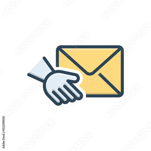 Color illustration icon for receiver