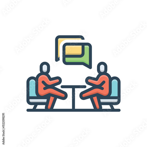 Color illustration icon for talk