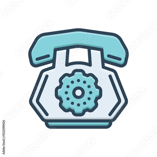 Color illustration icon for telephone service