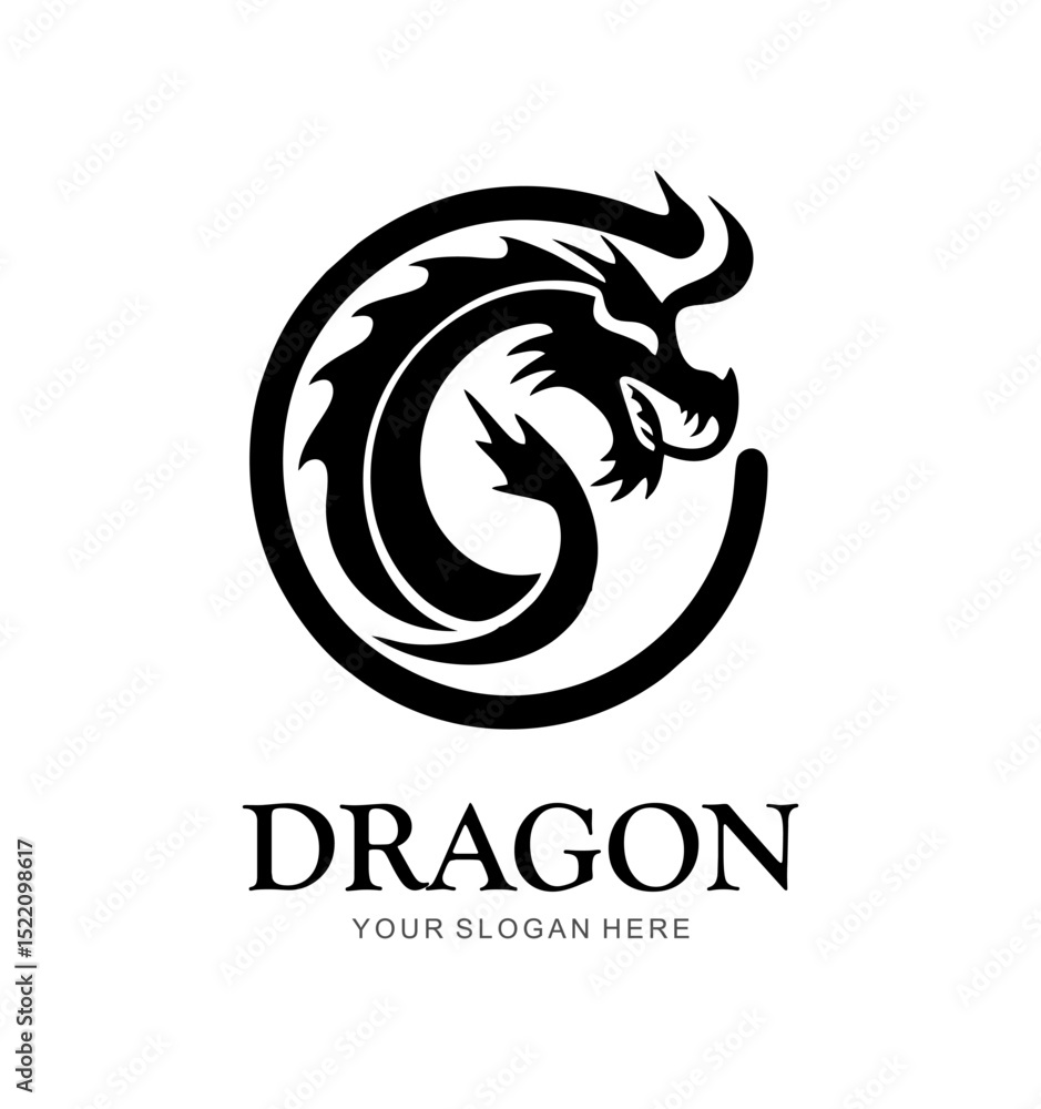 Dragon Logo Design, Chinese belief legend animal illustration Dragon Logo Design, Chinese belief legend animal illustration