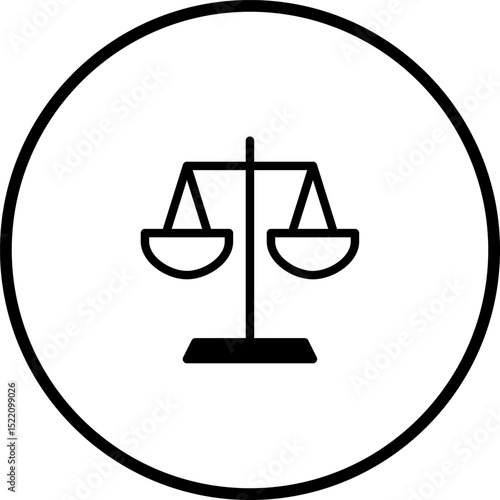 Justice and Equality: A Minimalist Icon Representing Legal Fairness and Balance
