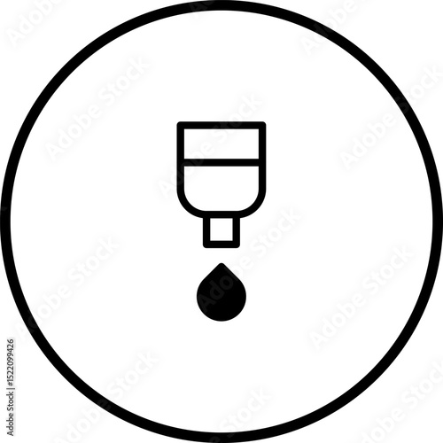 Minimalist vector illustration of liquid dispensing, symbolizing purity and essential drops