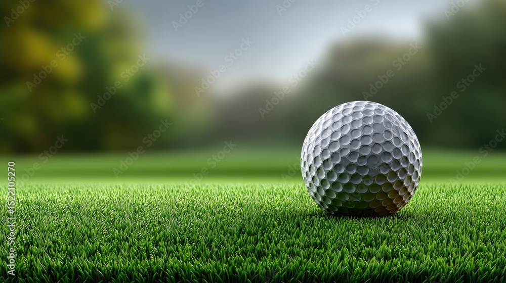 Obraz premium Golf ball on green grass sport and leisure concept