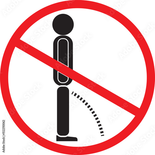 A sign indicating that urination is strictly prohibited in this location