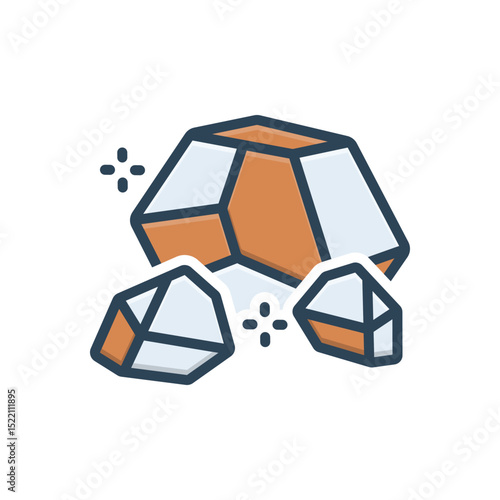 Color illustration icon for iron ore