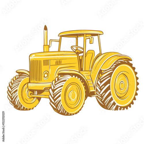 tractor isolated on white