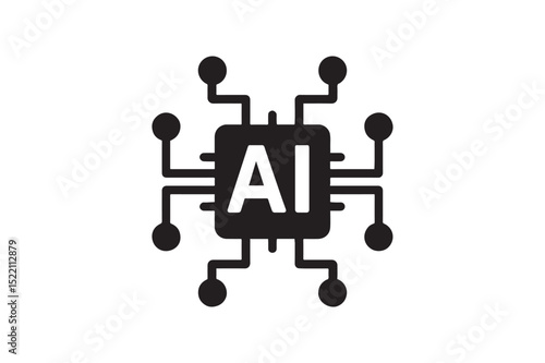 Machine Logic Core icon silhouette vector with white background
