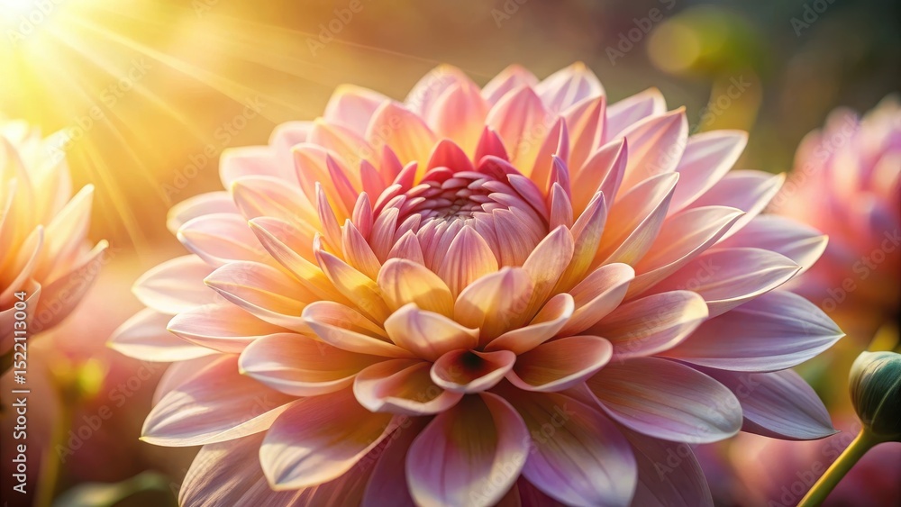 Obraz premium Intricate flower petals unfolding in sunlight , plant life, nature, plant life, nature