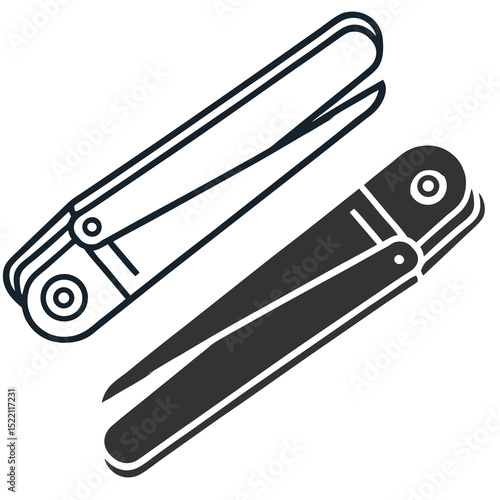 Silhouette Nail Clippers Flat Illustration in Simple Minimalist Style