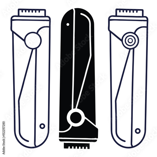 Silhouette Nail Clippers Flat Illustration in Simple Minimalist Style