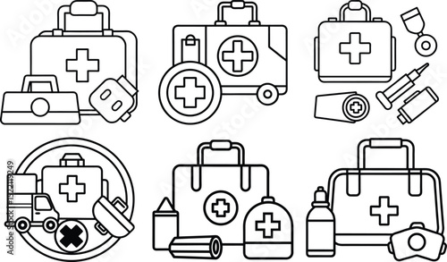 First Aid Emergency Response Vector Illustration  
