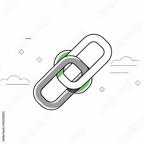 Illustration of two chain links connected in the center