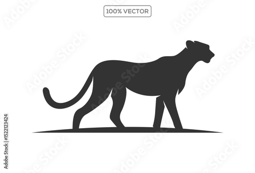 Leopard silhouette illustration wildlife panther vector template