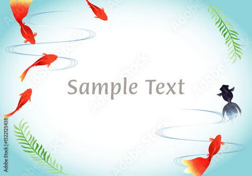 夏の清涼感たっぷり金魚フレームA