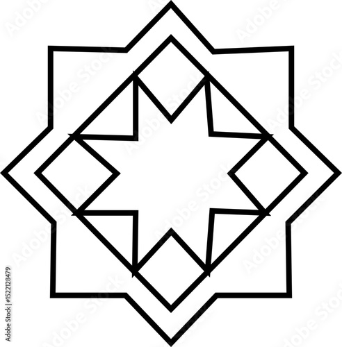 islamic art vector icon, islamic geometric art pattern with traditional mosaic tile and floral ornament decorative tiles Elegant element for design in Eastern style, for invitations greeting cards