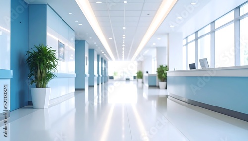 Serene Hospital Corridor: Modern Healthcare Interior Design