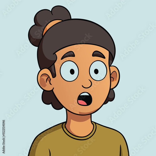 a double take expression confirming what she saw