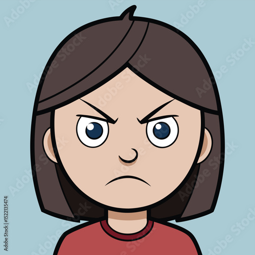 a sharp angry frown with deep forehead lines
