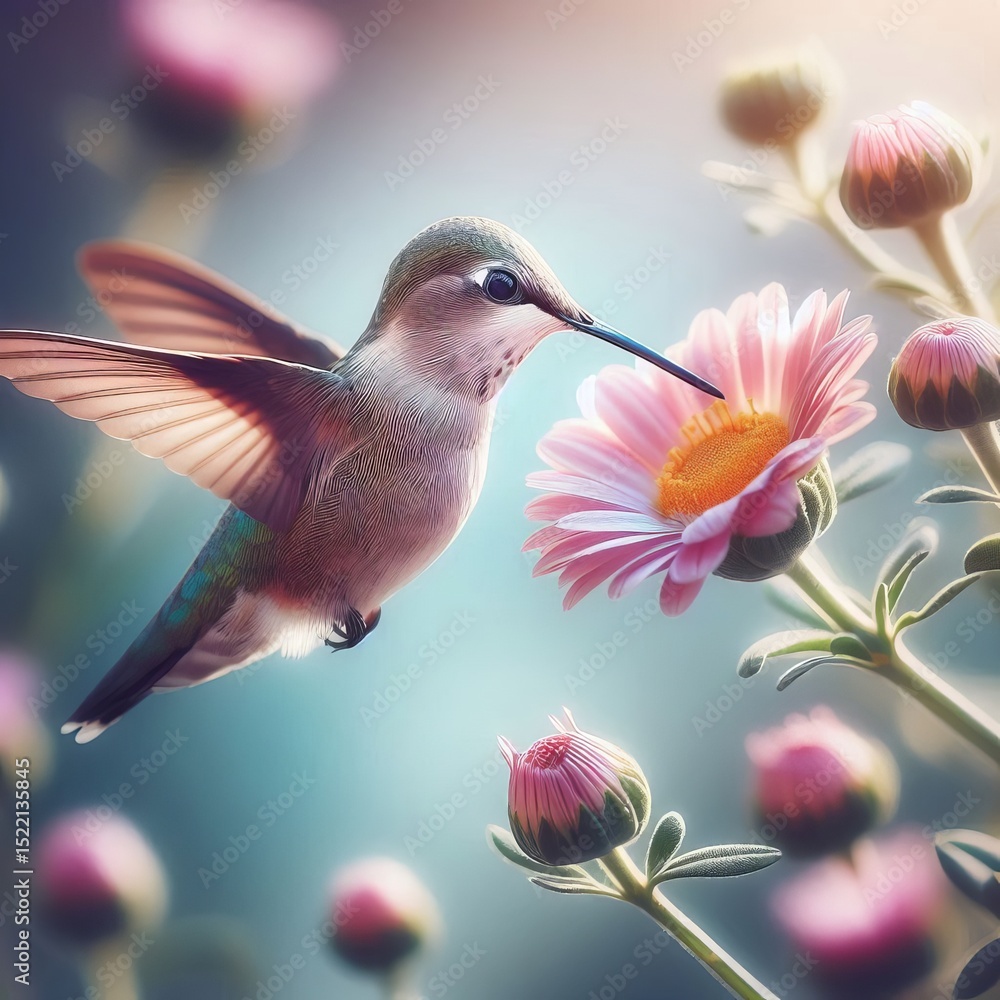 Naklejka premium sipping nectar from a flower The