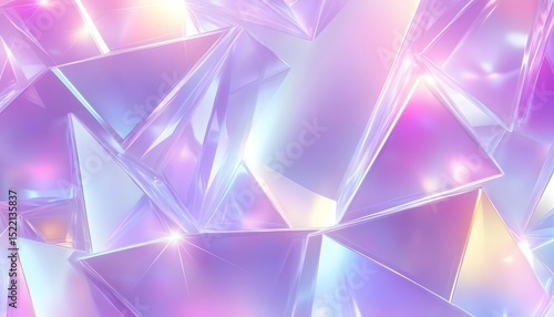 Abstract geometric shapes in pastel hues.