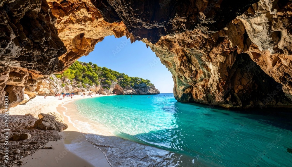 Fototapeta premium Hidden Beach Paradise: A Secluded Cove Unveiled