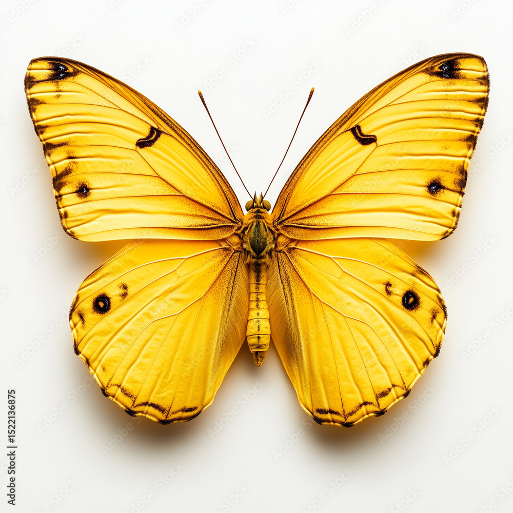 Fototapeta premium yellow butterfly on white background