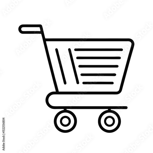 Shopping Cart Icon Outline Vector Illustration for Website and App Design