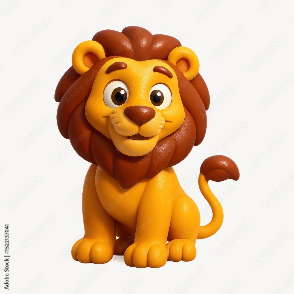 Naklejka premium Cute cartoon lion illustration.