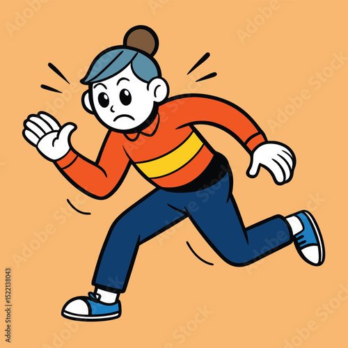 body tensed ready to flee from danger