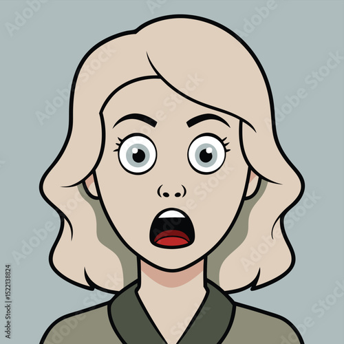 face pale with fright mouth slightly open